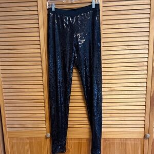 Black Sequin Women's Pants